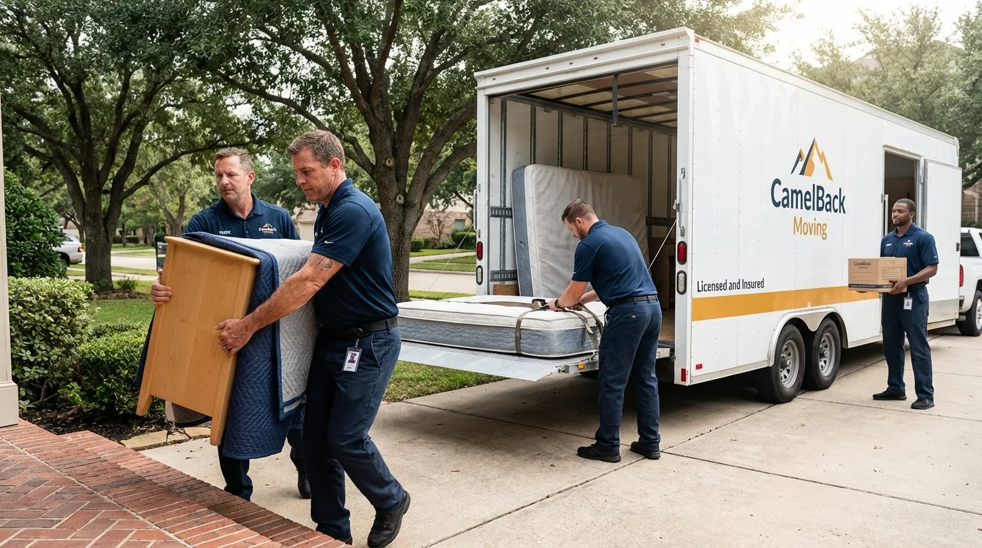 Crew loading residential truck for cross-state move from Roselle, NJ